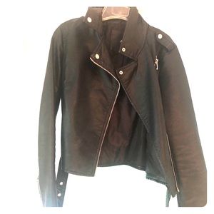 Black Faux Leather Biker Jacket